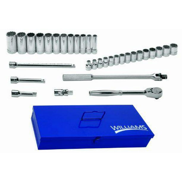 Williams WSS-38F 38-Piece 1/2-Inch Drive Socket and Drive Tool Set Snap-on Industrial Brand JH Williams Williams WSS-38F 38-Piece 1/2-Inch Drive Socket and Drive Tool Set Snap-on Industrial Brand JH Williams